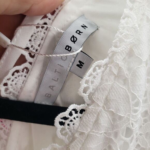 Baltic born Venice lace maxi Dress Womens Size Medium Short Sleeve V Neck V Back - Picture 5 of 13